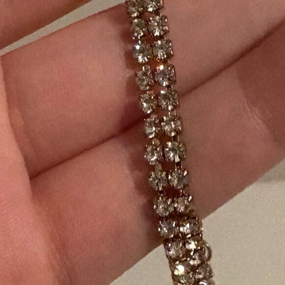 Gold rhinestone bracelet - Picture 3 of 3